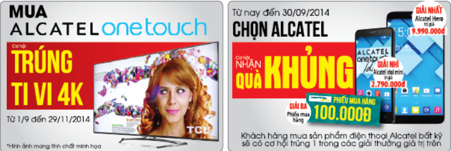 Mua Alcatel Onetouch trúng Tivi 4K